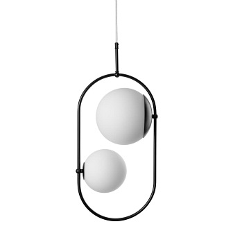 Podwójna lampa wisząca szklana Koban C Ummo czarna
